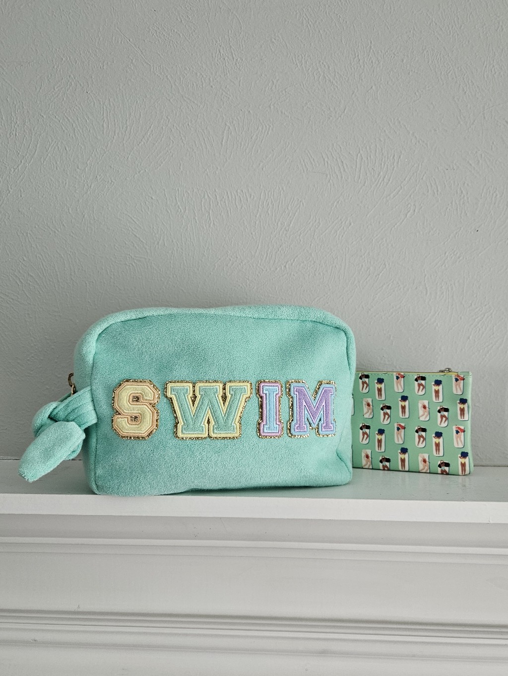 Nwot Stoney Clover Lane X Target Terry Cloth Swim Wet Bag Pouch + Ipsy Glam Bag